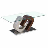 Console DKD Home Decor MDF Wood Natural Brown Transparent Silver Steel 120 x 40 x 76 cm-1