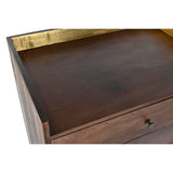 Chest of drawers DKD Home Decor Black Golden Metal Dark brown Mango wood Modern (70 x 45 x 92 cm)-4
