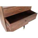 Chest of drawers DKD Home Decor Black Golden Metal Dark brown Mango wood Modern (70 x 45 x 92 cm)-5