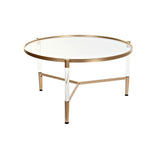 Centre Table DKD Home Decor Glamour Transparent Golden Acrylic Metal 87 x 87 x 50 cm-0