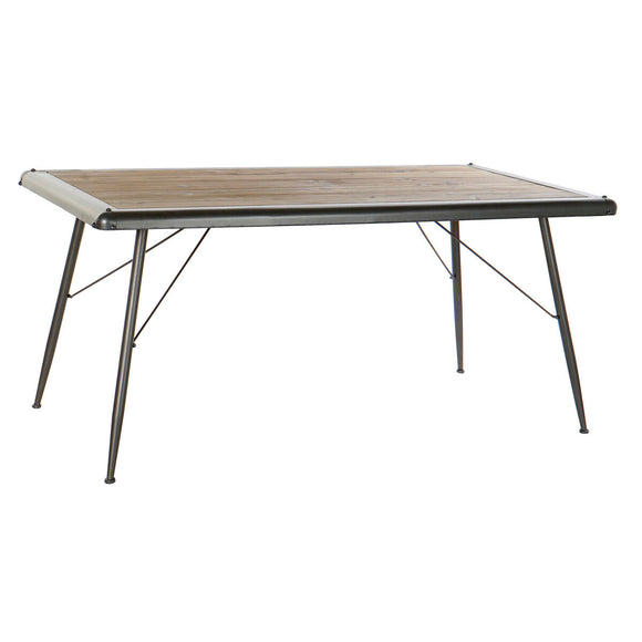 Dining Table DKD Home Decor Fir Natural Metal Light grey 161 x 90 x 75 cm-0