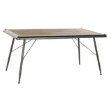Dining Table DKD Home Decor Fir Natural Metal Light grey 161 x 90 x 75 cm-0