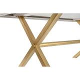 Dining Table DKD Home Decor White Golden Brass Mango wood 180 x 90 x 76 cm-1