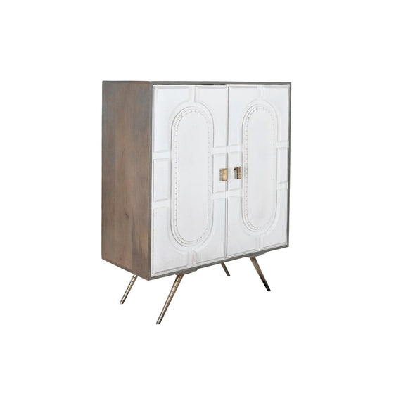 Sideboard DKD Home Decor White Grey Golden Brass Mango wood 93 x 41 x 114 cm-0