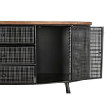 Sideboard DKD Home Decor 145,5 x 45 x 76 cm Fir Black Metal Brown-3