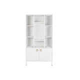 Shelves DKD Home Decor White Metal Mango wood 90 x 40 x 180 cm-2