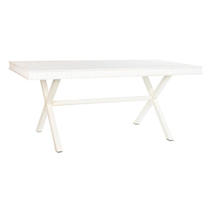 Dining Table DKD Home Decor White Metal Mango wood 180 x 90 x 76 cm-0