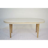 DKD Home Decor Dining Table Rectangular Mango Wood 180 x 90 76 cm White Golden Brass