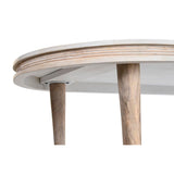 DKD Home Decor Dining Table Rectangular Mango Wood 180 x 90 76 cm White Golden Brass
