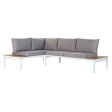 Garden sofa DKD Home Decor Grey White Steel Resin (212 x 155 x 79 cm)-5