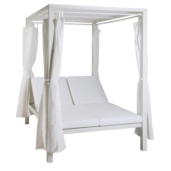 Garden day bed DKD Home Decor White Aluminium (148 x 188 x 205 cm)-0