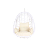 Hanging garden armchair DKD Home Decor 90 x 70 x 110 cm Metal synthetic rattan White-4