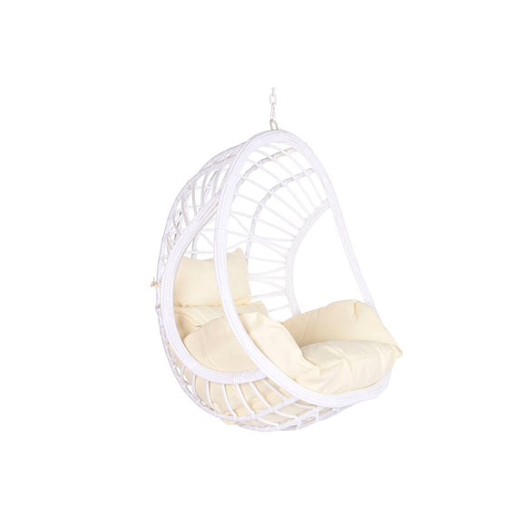 Hanging garden armchair DKD Home Decor 90 x 70 x 110 cm Metal synthetic rattan White-0