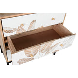 Chest of drawers DKD Home Decor Natural Black Metal White Mango wood Tropical (75 x 40 x 80 cm)-2