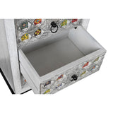 Chest of drawers DKD Home Decor White Grey Ceramic Mango wood Indian Man 45 x 35 x 107 cm-1