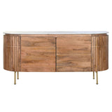 Sideboard DKD Home Decor 160 x 45 x 78 cm Brown White Marble Mango wood-8