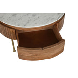 Centre Table DKD Home Decor Marble Mango wood (85 x 85 x 45 cm)-3