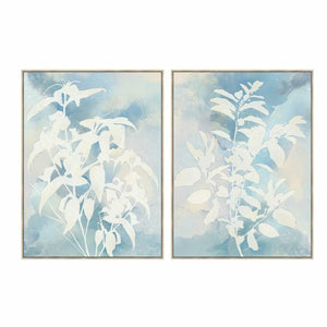 Painting DKD Home Decor 90 x 4 x 120 cm Leaf of a plant Scandinavian (2 Units)-0