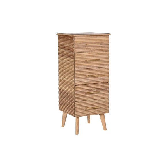 Chest of drawers DKD Home Decor Golden Light brown Wood Paolownia wood MDF Wood Scandi 45 x 40 x 100 cm 42 x 40 x 100 cm-0