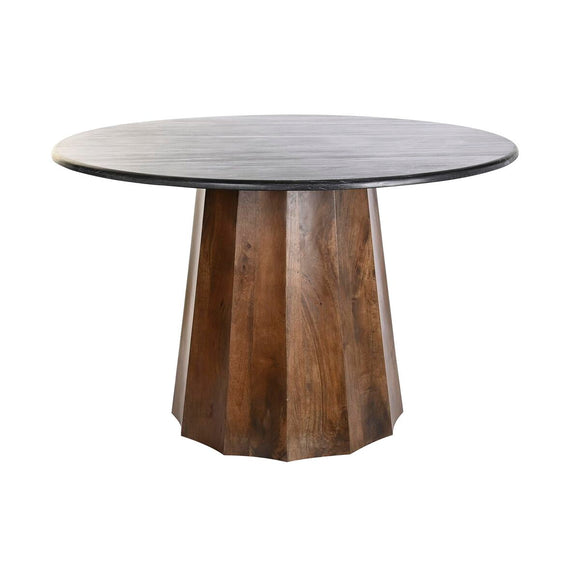 Dining Table DKD Home Decor Black Brown Marble Mango wood 120 x 120 x 76 cm-0