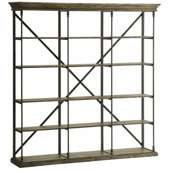 Shelves DKD Home Decor Sheesham Brown Dark brown Light grey Wood Metal 213 x 43 x 220 cm-0