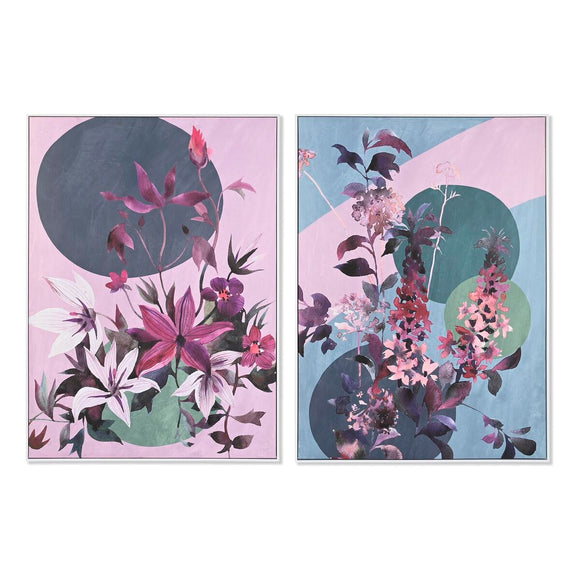 Painting DKD Home Decor 102,5 x 4,3 x 142,6 cm Flowers Modern (2 Units)-0