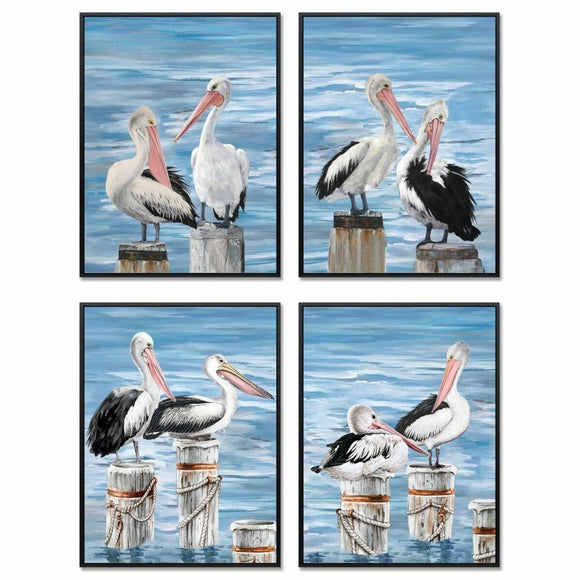 Painting DKD Home Decor Bird Mediterranean (53 x 3,5 x 73 cm) (4 Units)-0