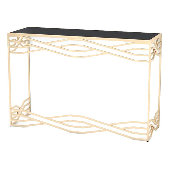 Console DKD Home Decor Crystal Black Golden Metal (120 x 40 x 80 cm)-0