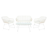 Sofa and table set DKD Home Decor Metal synthetic rattan 124 x 74 x 84 cm-0