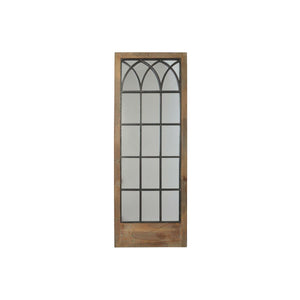 Wall mirror DKD Home Decor Black Metal Brown Birch Window (60 x 3 x 160 cm)-0