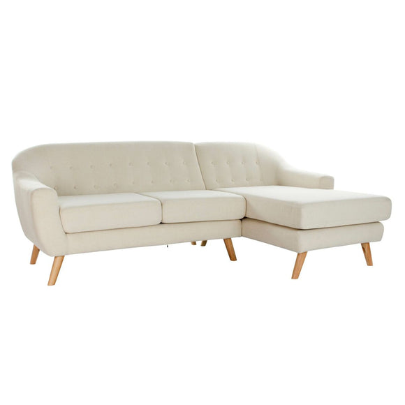 Chaise Longue Sofa DKD Home Decor Cream Rubber wood 226 x 144 x 84 cm-0