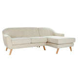 Chaise Longue Sofa DKD Home Decor Cream Rubber wood 226 x 144 x 84 cm-0