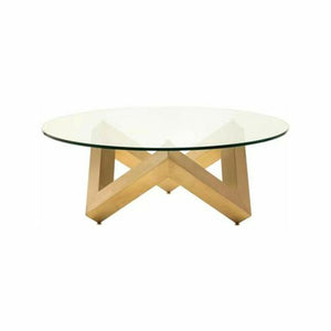 Centre Table DKD Home Decor Steel Tempered Glass 90 x 90 x 45 cm-0