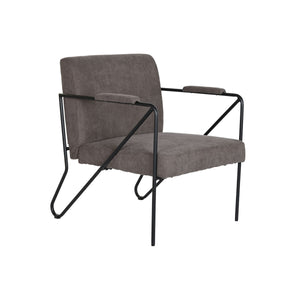 Armchair DKD Home Decor Grey Metal Polyester (64 x 69,5 x 76 cm)-0