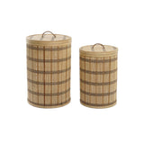 Basket set DKD Home Decor Brown Natural Bamboo (2 Pieces)-0