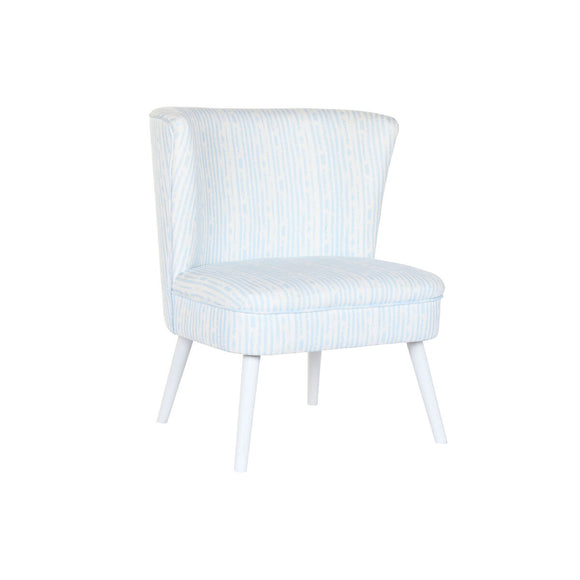 Armchair DKD Home Decor 73 x 67 x 85 cm Blue Wood White-0