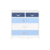 Chest of drawers DKD Home Decor White Sky blue Navy Blue Rope MDF Wood 80 x 40 x 80 cm-3