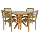 Table set with 4 chairs DKD Home Decor 100 x 100 x 75 cm-0