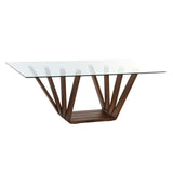 Dining Table DKD Home Decor Crystal Brown Transparent Walnut 200 x 100 x 75 cm-0