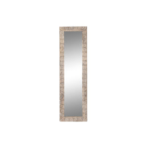 Wall mirror DKD Home Decor 44 x 3 x 150 cm Crystal Brown White Mango wood Indian Man MDF Wood Stripped-0