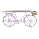 Console DKD Home Decor Bicycle 180 x 41 x 94 cm Light Pink Iron Mango wood-4