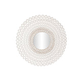 Wall mirror DKD Home Decor White Natural Indian Man Stripped 120 x 2,5 x 120 cm-0