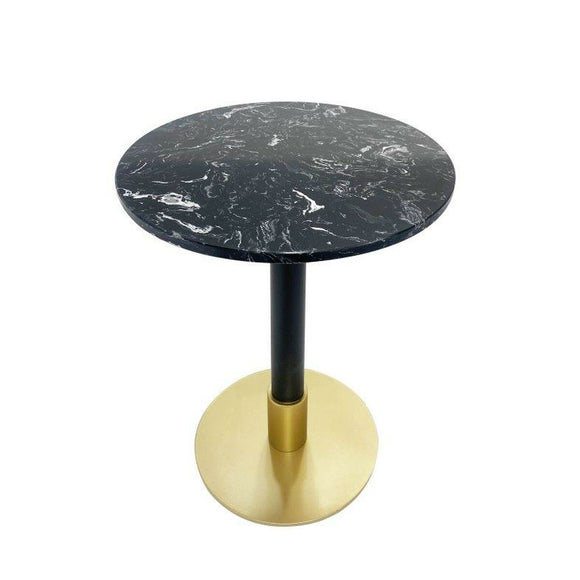 Side table DKD Home Decor 45 x 45 x 51 cm Black Metal Marble-0
