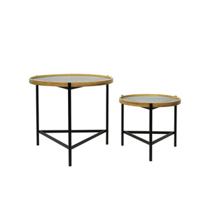 Set of 2 tables DKD Home Decor Black 64 x 64 x 55 cm 62 x 62 x 55,5 cm-0