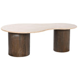 Centre Table DKD Home Decor Beige Dark brown Stone Mango wood 120 x 70 x 42 cm-0