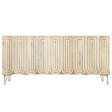 Sideboard DKD Home Decor 160 x 38 x 75 cm Golden Wood White Light brown-7