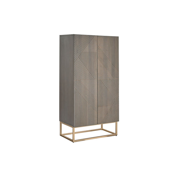 Cupboard DKD Home Decor 70 x 38 x 140 cm Golden Wood Dark grey-0