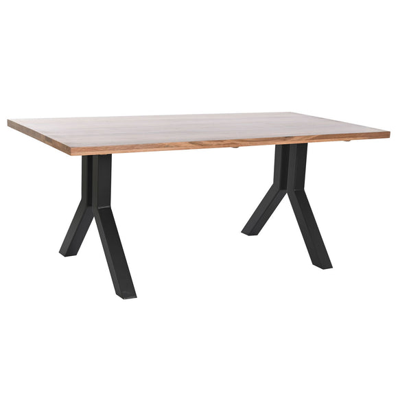 Dining Table DKD Home Decor Natural Black Metal 180 x 90 x 75 cm-0