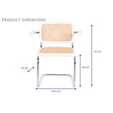 Floor chair DKD Home Decor White Silver Natural 65,5 x 62 x 79 cm-3