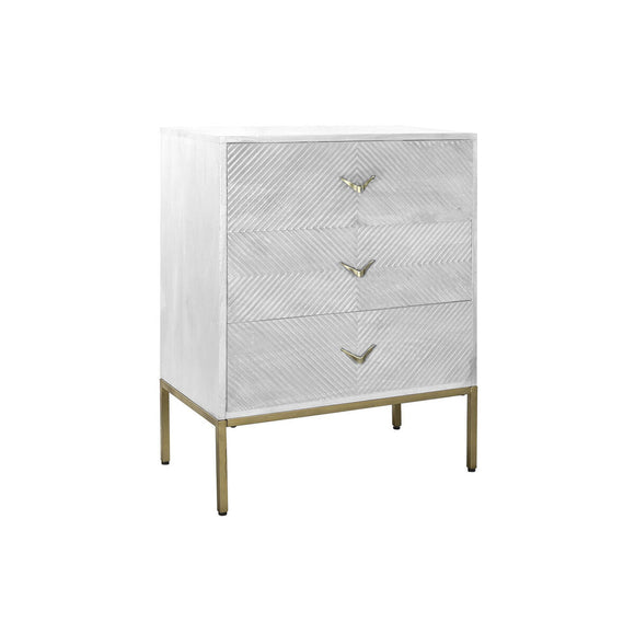 Chest of drawers DKD Home Decor Metal White Mango wood 70 x 40 x 90 cm-0